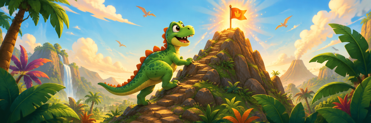 Dinosaurio en el volcán